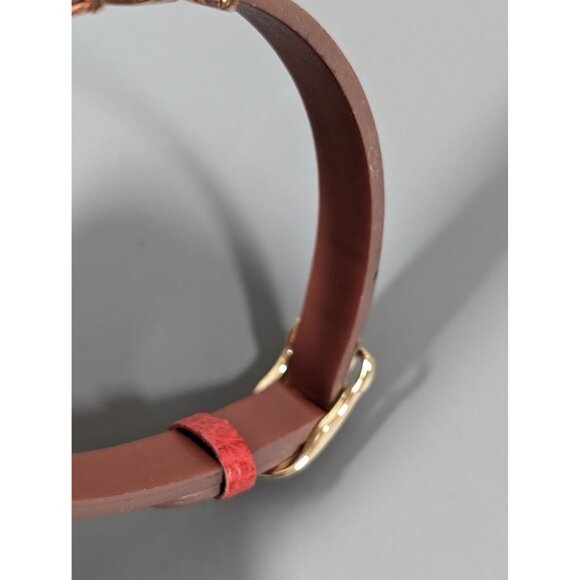 Keep Collective Red Disney Leather Bracelet Rhinestone Letters Crown Charms 7.5" - Picture 5 of 9